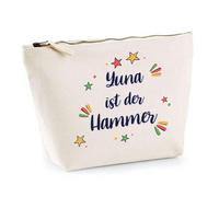 Kosmetiktasche Yuna ist der Hammer - Schminktäschchen, Make-up, Kulturtasche aus Baumwolle - Geschenk Muttertag, Geburtstag, Schwester, Weihnachten, Patentante