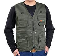 kosopse Herren-Hemden, Outdoor, Arbeit, Angeln, Reisen, Foto, Cargo-Weste, Jacke, mehrere Taschen, langärmeliges Herrenhemd, grün, 3XL