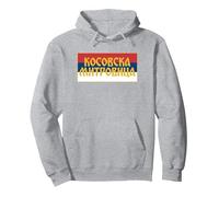 Kosovska Mitrovica Trobojka Srpska Zastava Srbija Kosmet Kim Pullover Hoodie, Unisex für Erwachsene, Grau Meliert, L