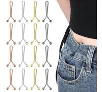 Kotkiddy 16 Stück Taillenschnallen Clips, Hosen Taillenspanner-Clips, Jeans Knopfnadeln Hosenbund Enger Machen, Hosenknöpfe Knopfnadeln kein Nähen Versteller, Hosenknopf zum Bund Enger Machen
