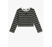 Koton Girls Blouse Long Sleeve Crew Neck Cut-Out Heart Detailed Ribbed