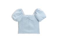 Koton Girls Crop Blouse Short Puff Sleeve Square Neck Lined