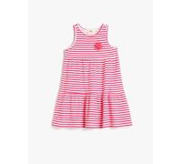 Koton Girls Dress Sleeveless Round Collar Applique Detail Cotton