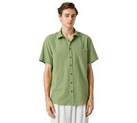 Koton Men Basic Shirt Short Sleeve Pocket Detailed Classic Neck