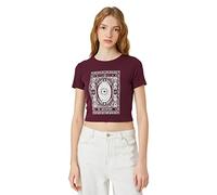 Koton Women Crew Neck Printed Short Sleeve Cotton T-Shirt