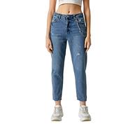 Koton Women High Waist Chain Detail Slimmer Leg Denim Trousers - Mom Jean