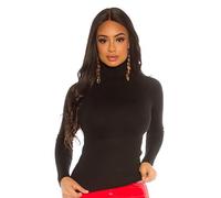 Koucla Basic Rollkragen Pullover Pulli Sweater Rollkragenpullover (Schwarz, M/L)