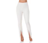 Koucla Business High Waist Schlag Treggings mit Deko Naht und Schlitz XS
