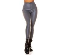 Koucla Chic Leder Look High Waist Leggings mit Zipper S/M