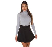 Koucla Damen Basic-Pullover mit Rollkragen Feinstrick Hellgrau Einheitsgröße (34,36,38)