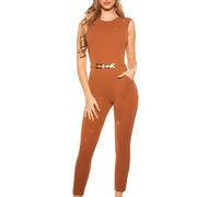 Koucla Damen Overall Jumpsuit Playsuit mit Schnalle (Bronze (Glitzer), S)