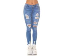 Koucla Destroyed Highwaist Skinny Jeans Röhrenjeans im Used-Look mit Löcher S