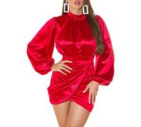 Koucla Elegantes Satin Look Minikleid, Farbe:Rot, Größe:M