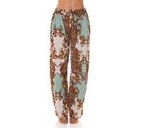 Koucla Glamour Printed High Waist Plissee Marlene Hose L/XL
