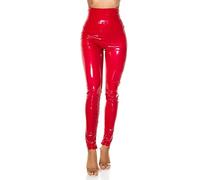 Koucla Glossy Extreme High Waist Latex Look Leggings M, Rot