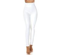 Koucla Glossy Extreme High Waist Latex Look Leggings XL, Weiß