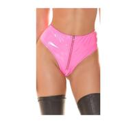 Koucla Glossy Highwaist Zipper Gogo Hotpants im Latex Look M