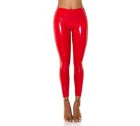 Koucla Glossy Latex Look Leggings S/M, Rot