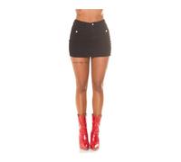 Koucla High Waist Skort Hotpants Mini Hosenrock mit Deko Knöpfe 36