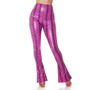 Koucla High Waist Snake Printed Leder Look Leggings mit Schlag XL