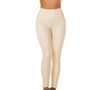 Koucla High Waist Winter Lederimitat Leggings M/L, Beige