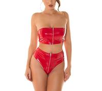 Koucla Latex Look Bandeau Top mit Zip S