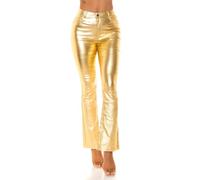 Koucla Leder Look High Waist Hose mit Schlag M