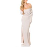 Koucla Off Shoulder Maxikleid Carmen Abendkleid Bodenlang Mermaid Kleid Cocktailkleid Langarm mit Umlegekragen One Size (Einheitsgröße)