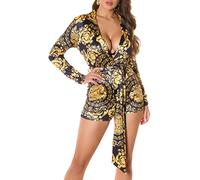 Koucla Sexy Luxury Look Jumpsuit mit Gürtel, Farbe:Schwarz, Größe:S