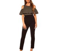 Koucla Sexy Overall mit Volant, Farbe:Khaki, Größe:L