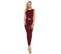 Koucla Sexy Overall - schicker Hosenanzug als Abendmode (L, Bordeaux)