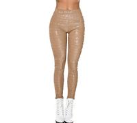 Koucla Shiny Party Leggings im High Waist-Style mit Print S/M