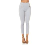 Koucla Skinny Business High Waist Leggings Hose mit Deko Knöpfe L/XL
