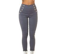 Koucla Skinny Business High Waist Leggings Hose mit Deko Knöpfe L/XL
