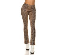 Koucla Snake Printed Leder Look High Waist Leggings mit Schlag XL/XXL