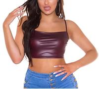 Koucla Top Wetlook Träger Crop Top (Bordeaux, M)