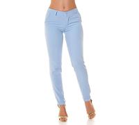 Koucla Uni Business Look Hüft Röhren Hose mit Deko Krempel L