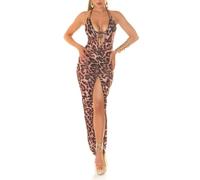 Koucla Vokuhila Strandkleid mit Neckholder Maxikleid Mesh Cover up Kleid Transparent mit Bindebändchen XL