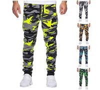 KOUYA Herren Camouflage Cargo Hose Jogginghose Trainingshose Sporthose Jogging Fitness Fitnesshose Sweatpants Einfarbig Jogger Männer Hosen