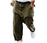 KOUYA Herren Cargo Hose Lose Retro Street Style Einfarbige Plus Size Hosen