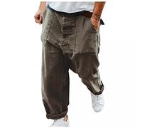 KOUYA Herren Cargo Hose Lose Retro Street Style Einfarbige Plus Size Hosen