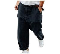 KOUYA Herren Cargo Hose Lose Retro Street Style Einfarbige Plus Size Hosen