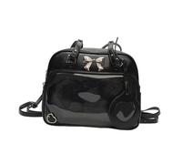 kowaku 1 Mini Ita Bag Rucksack für Damen, Y2K-Ästhetik mit Schleife, Transparentes PU-Leder, Vielseitig für Partys und Einkaufen