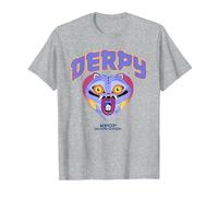 KPop Demon Hunters Derpy Collegic T-Shirt, Herren, Grau Meliert, 3XL