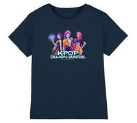 Kpop Demon Hunters - Huntrix Kpop Group Kids T Shirt, Navy, 12-13