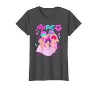 KPop Demon Hunters Saja Boys Group Signatures T-Shirt, Damen, Anthrazit Meliert, 3XL