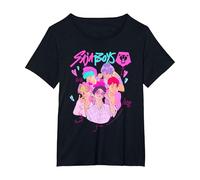 KPop Demon Hunters Saja Boys Group Signatures T-Shirt, Damen Große Größen, Schwarz, 3X