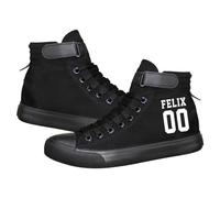 KPOP Skz Merch Schuhe Sneaker Felix Lee Know ChangBin Han I.N Felix HyunJin Seungmin Hiphop High-Top Canvas Schuhe, Schwarz-Felix00, 9 Women/7.5 Men
