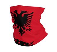 KQISANGM Multifunktionale Kopfbedeckung Schlauchschal Mit Albanien-Flagge Elastischer Schlauchschal Gesichtsmaske Bandana Sturmhaube Snood Für Damen Und Herren Zum Radfahren Laufen Und Wandern
