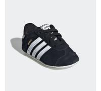 Krabbelschuh ADIDAS ORIGINALS "GAZELLE CRIB", Baby, Gr. 19, schwarz-weiß (core schwarz, cloud weiß, cloud weiß), Leder, Schuhe, für Babys (19591128-19) core schwarz, cloud weiß, cloud weiß